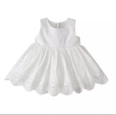 Alissa Scallop Edge Dress - White.